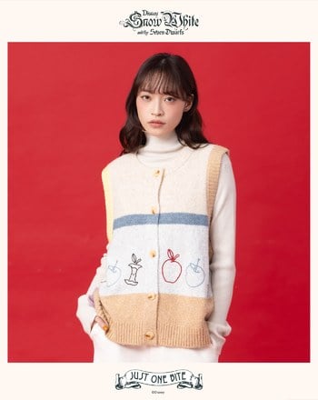 迪士尼系列 just one bite刺繡開襟背心(兩色)