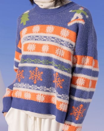 雪花圖騰毛絨毛衣(兩色)