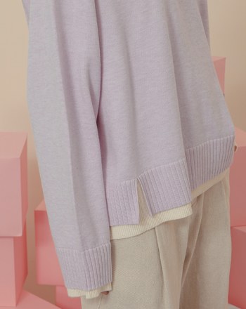 gozo皇冠繡花假兩件針織毛衣(兩色)