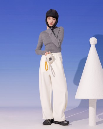 袖口撞色高領針織上衣(三色)