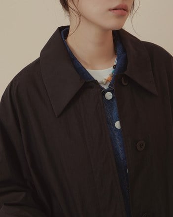 立體造型口袋襯衫領廓型外套(兩色)