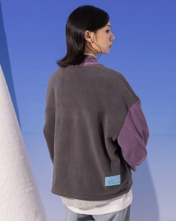 柔軟絨毛配色立領外套(兩色)