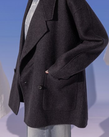 ➤大口袋輕量羊毛西裝大衣