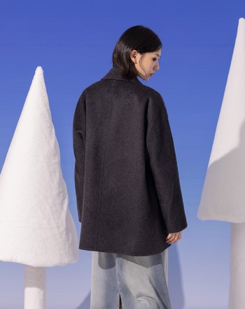 ➤大口袋輕量羊毛西裝大衣