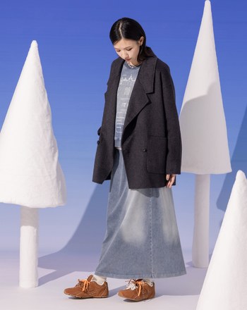 ➤大口袋輕量羊毛西裝大衣