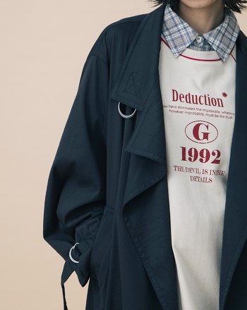 A｜抗皺不對稱立體袖長版風衣外套(兩色)