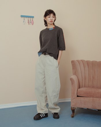 真皮圓角金釦屬無孔皮帶(三色)